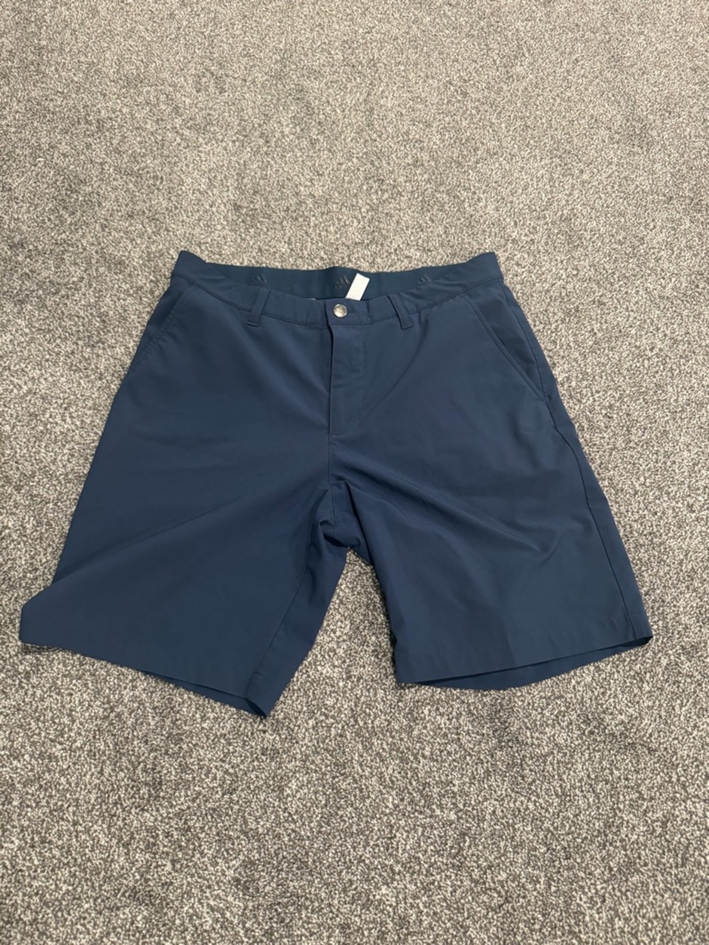 adidas Navy Flat-Front Performance Shorts